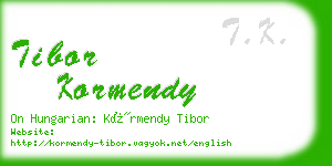 tibor kormendy business card