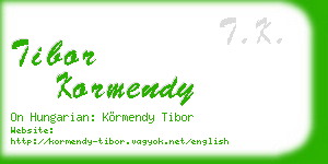 tibor kormendy business card